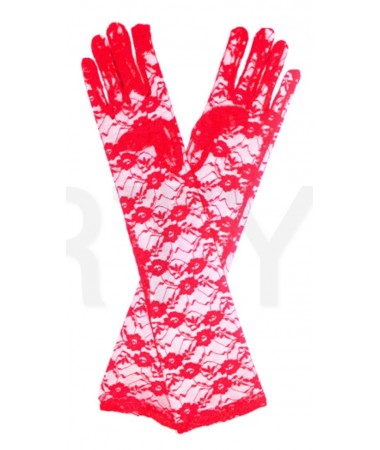 Gloves long lace Red BUY